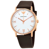 Emporio Armani Dress Quartz White Dial Brown Leather Strap Watch For Men - AR11011 Buy Now By Emporio Armani