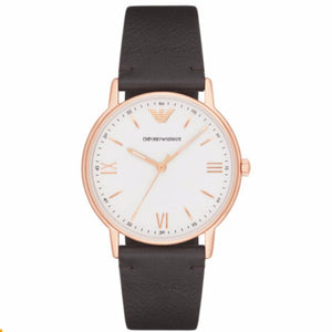 Emporio Armani Dress Quartz White Dial Brown Leather Strap Watch For Men - AR11011 Buy Now By Emporio Armani