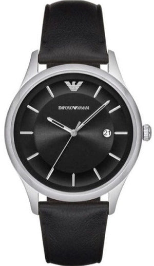 Emporio Armani Lambda Classic Quartz Black Dial Black Leather Strap Watch For Men - AR11020 Buy Now By Emporio Armani