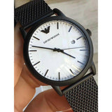 Emporio Armani Luigi White Dial Black Mesh Bracelet Watch For Men - AR11046 Buy Now By Emporio Armani