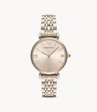 Emporio Armani T-Bar Gianni Rose Gold Dial Rose Gold Steel Strap Watch For Women - AR11059 Buy Now By Emporio Armani