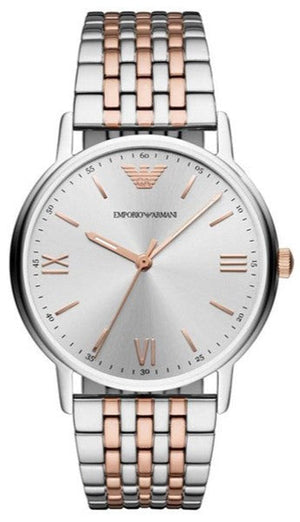 Emporio Armani Kappa Quartz Silver Dial Two Tone Mesh Bracelet Watch For Men - AR11093 Buy Now By Emporio Armani
