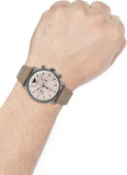 Emporio Armani Aviator Chronograph Quartz Grey Dial Beige Leather Strap Watch For Men - AR11107 Buy Now By Emporio Armani