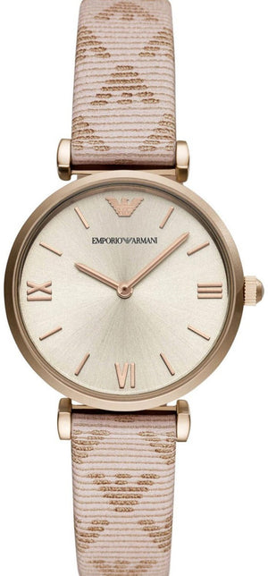 Emporio Armani Analog Grey Dial Pink Leather Strap Watch For Women - AR11126 Buy Now By Emporio Armani