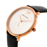 Emporio Armani Modern Slim Analog Silver Dial Brown Leather Strap Watch For Men - AR11163 Buy Now By Emporio Armani