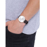 Emporio Armani Modern Slim Analog Silver Dial Brown Leather Strap Watch For Men - AR11163 Buy Now By Emporio Armani