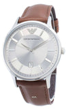 Emporio Armani Renato Quartz Silver Dial Brown Leather Strap Watch For Men - AR11185 Buy Now By Emporio Armani