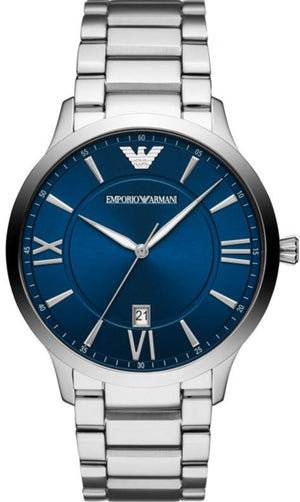 Emporio Armani Giovanni Quartz Blue Dial Silver Steel Strap Watch For Men - AR11227 Buy Now By Emporio Armani
