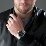 Emporio Armani Mario Chronograph Black Dial Silver Steel Strap Watch For Men - AR11241 Buy Now By Emporio Armani