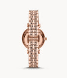 Emporio Armani T-Bar Gianni Crystal Pave Dial Rose Gold Steel Strap Watch For Women - AR11244 Buy Now By Emporio Armani
