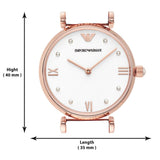 Emporio Armani Gianni T-Bar Quartz White Dial Rose Gold Steel Strap Watch For Women - AR11267 Buy Now By Emporio Armani