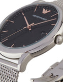 Emporio Armani Luigi Analog Black Dial Silver Mesh Bracelet Watch For Men - AR11272 Buy Now By Emporio Armani