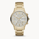 Emporio Armani Renato Chronograph White Dial Gold Steel Strap Watch For Men - AR11332 Buy Now By Emporio Armani