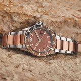 Emporio Armani Diver Quartz Brown Dial Two Tone Steel Strap Watch For Men - AR11340 Buy Now By Emporio Armani