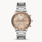 Emporio Armani Mario Chronograph Beige Dial Silver Steel Strap Watch For Men - AR11352 Buy Now By Emporio Armani