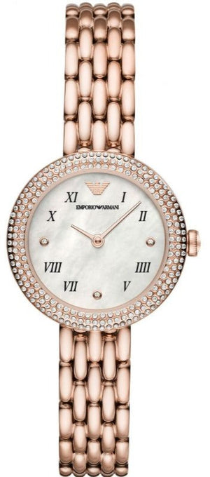 Emporio Armani Rosa Quartz Mother of Pearl White Dial Rose Gold Steel Strap Watch For Women - AR11355 Buy Now By Emporio Armani