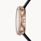 Emporio Armani Rosa Quartz Mother Of Pearl White Dial Black Leather Strap Watch For Women - AR11356 Buy Now By Emporio Armani