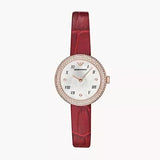 Emporio Armani Rosa Two Hand White Dial Red Leather Strap Watch For Women - AR11357 Buy Now By Emporio Armani