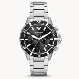 Emporio Armani Diver Chronograph Quartz Black Dial Silver Steel Strap Watch For Men - AR11360 Buy Now By Emporio Armani