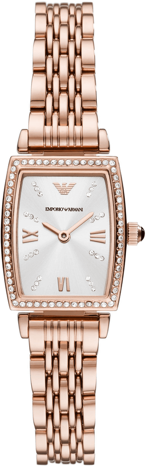 Emporio Armani Gianni T Bar Quartz Crystals White Dial Rose Gold Steel Strap Watch For Women - AR11406 Buy Now By Emporio Armani