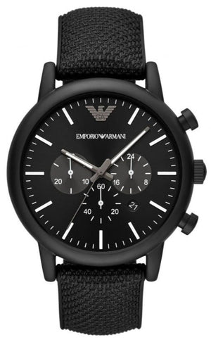 Emporio Armani Luigi Analog Black Dial Black Leather Strap Watch For Men - AR11450 Buy Now By Emporio Armani