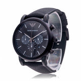 Emporio Armani Luigi Analog Black Dial Black Leather Strap Watch For Men - AR11450 Buy Now By Emporio Armani