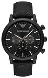 Emporio Armani Luigi Analog Black Dial Black Leather Strap Watch For Men - AR11450 Buy Now By Emporio Armani