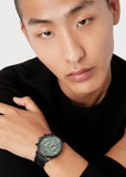 Emporio Armani Mario Chronograph Green Dial Black Steel Strap Watch For Men - AR11472 Buy Now By Emporio Armani
