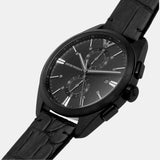 Emporio Armani Claudio Chronograph Black Dial Black Leather Strap Watch For Men - AR11483 Buy Now By Emporio Armani