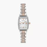Emporio Armani Gianni T Bar White Mother Of Pearl Dial Two Tone Steel Strap Watch For Women - AR11519 Buy Now By Emporio Armani