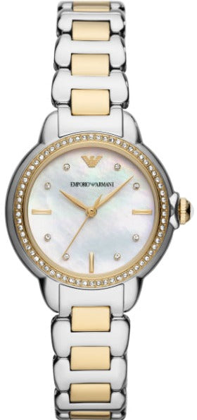 Emporio Armani Mia Quartz Mother of Pearl Dial Two Tone Steel Strap Watch For Women - AR11524 Buy Now By Emporio Armani