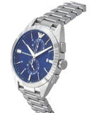 Emporio Armani Claudio Chronograph Blue Dial Silver Steel Strap Watch For Men - AR11541 Buy Now By Emporio Armani