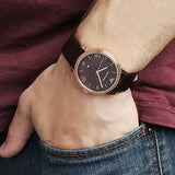 Emporio Armani Classic Quartz Brown Dial Brown Leather Strap Watch For Men - AR1613 Buy Now By Emporio Armani