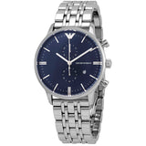 Emporio Armani Gianni Chronograph Blue Dial Silver Steel Strap Watch For Men - AR1648 Buy Now By Emporio Armani