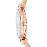 Emporio Armani Gianni T Bar Gunmetal Dial Beige Leather Strap Watch For Women - AR1681 Buy Now By Emporio Armani