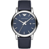 Emporio Armani Classic Quartz Blue Dial Black Leather Strap Watch For Men - AR1731 Buy Now By Emporio Armani