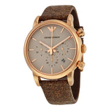 Emporio Armani Classic Chronograph White Dial Brown Leather Strap Watch For Men - AR1809 Buy Now By Emporio Armani