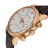Emporio Armani Classic Chronograph White Dial Brown Leather Strap Watch For Men - AR1809 Buy Now By Emporio Armani
