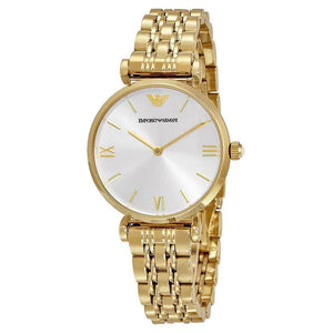 Emporio Armani Gianni T Bar Silver Dial Gold Stainless Steel Strap Watch For Women - AR1877 Buy Now By Emporio Armani