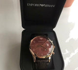 Emporio Armani Classic Chronograph Burgundy Dial Brown Leather Strap Watch For Men - AR1890 Buy Now By Emporio Armani