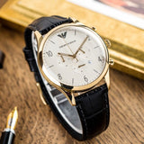 Emporio Armani Classic Chronograph White Dial Black Leather Strap Watch For Men - AR1892 Buy Now By Emporio Armani