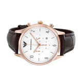 Emporio Armani Beta Chronograph White Dial Brown Leather Strap Watch For Men - AR1916 Buy Now By Emporio Armani