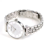 Emporio Armani Gianni T Bar White Crystal Pave Dial Silver Stainless Steel Strap Watch For Women - AR1925 Buy Now By Emporio Armani