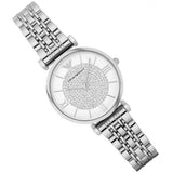 Emporio Armani Gianni T Bar White Crystal Pave Dial Silver Stainless Steel Strap Watch For Women - AR1925 Buy Now By Emporio Armani