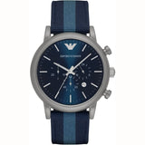 Emporio Armani Luigi Chronograph Quartz Blue Dial Blue Nylon Strap Watch For Men - AR1949 Buy Now By Emporio Armani