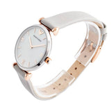 Emporio Armani Gianni T Bar Quartz Mother of Pearl Dial White Leather Strap Watch For Women - AR1965 Buy Now By Emporio Armani