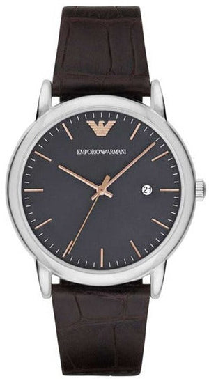 Emporio Armani Luigi Quartz Gray Dial Brown Leather Strap Watch For Men - AR1996 Buy Now By Emporio Armani