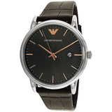 Emporio Armani Luigi Quartz Gray Dial Brown Leather Strap Watch For Men - AR1996 Buy Now By Emporio Armani