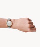 Emporio Armani Gianni T Bar Mother of Pearl Dial Silver Mesh Bracelet Watch For Women - AR2068 Buy Now By Emporio Armani