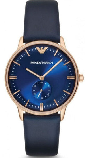 Emporio Armani Classic Quartz Blue Dial Blue Leather Strap Watch For Men - AR2071 Buy Now By Emporio Armani